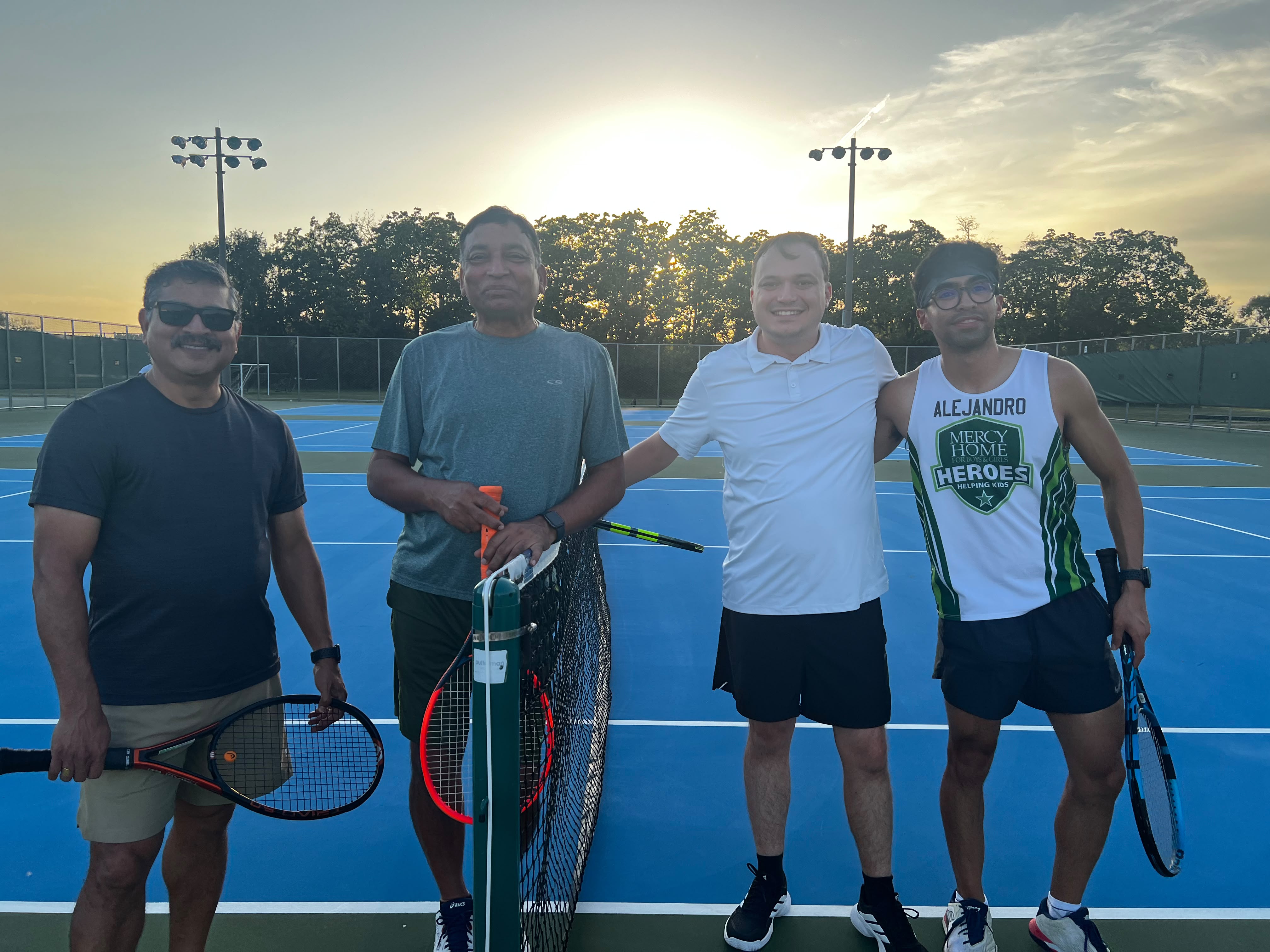PTL Summer 2026 — Voyagers Doubles · Group B — Avalanche (Shawn McCarney / Alejandro Primero) vs Fun Folks (Raja Arunachalam / Prasad Dandu) · Week 2 — 6-4, 7-5