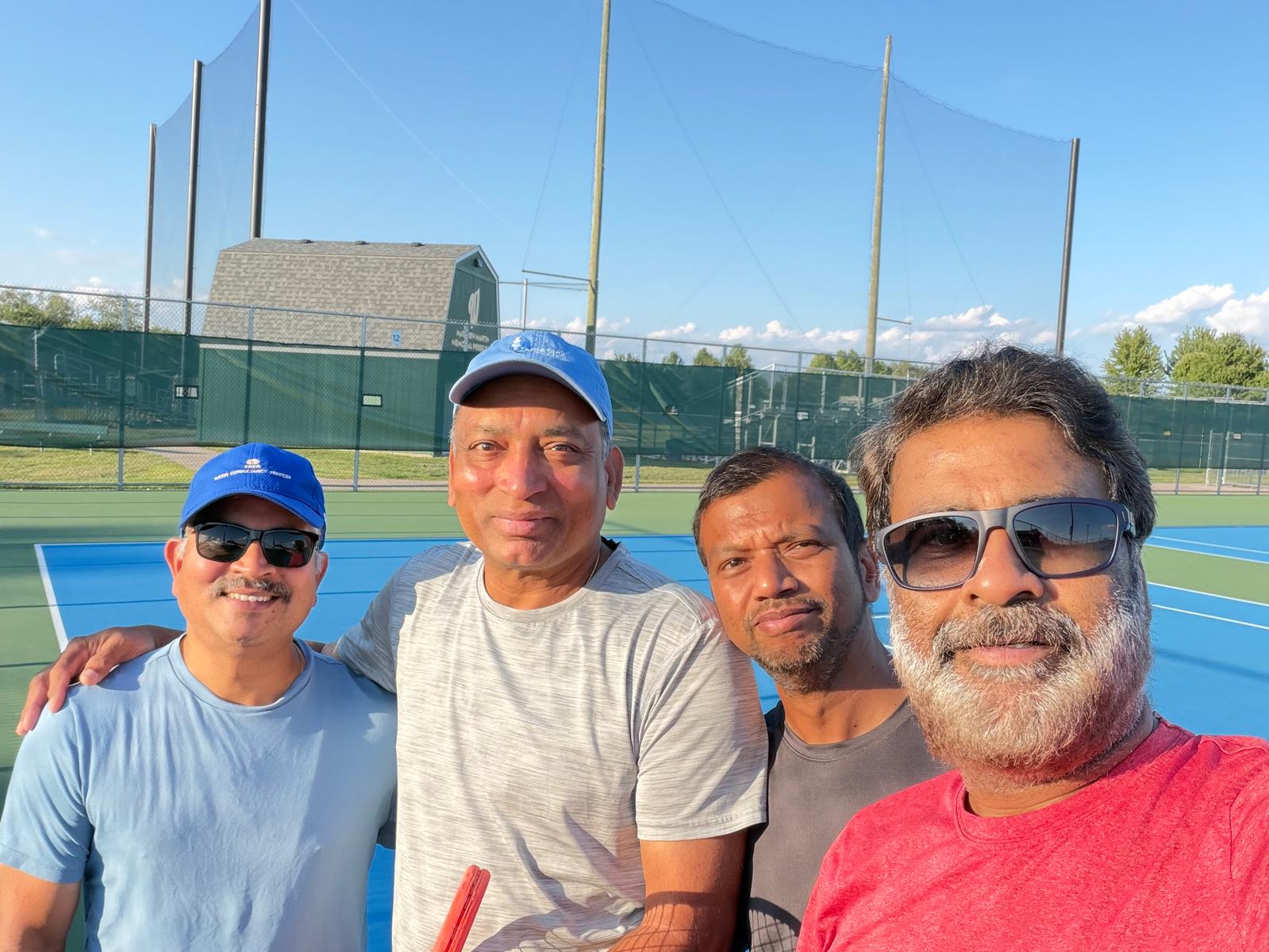 PTL Summer 2026 — Voyagers Doubles · Group B — BGR (Rajenderan Gangadharan / Balaji Gunniya) vs Fun Folks (Raja Arunachalam / Prasad Dandu) · Week 1 — 6-3, 7-5