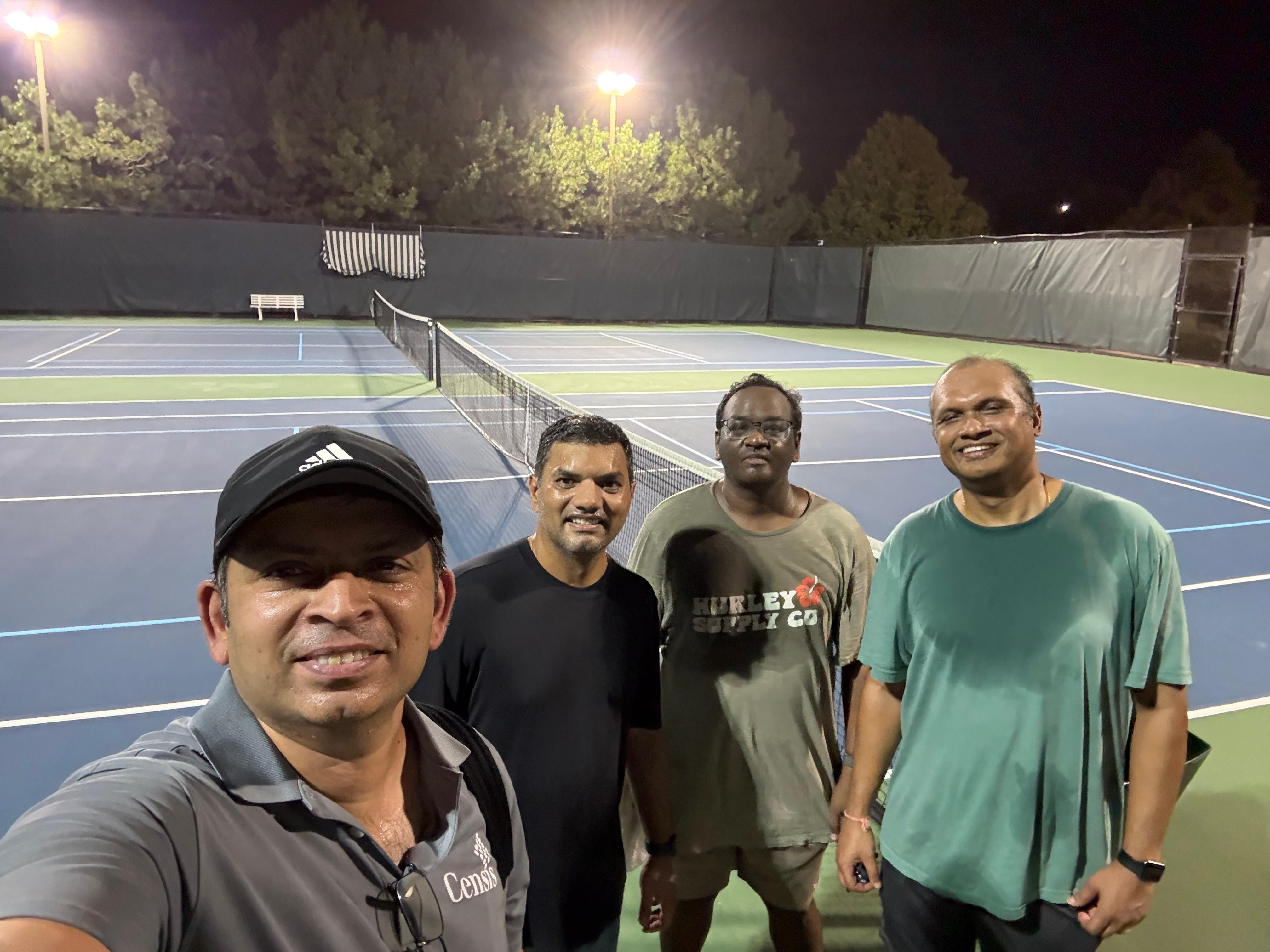 PTL Summer 2026 — Warriors Doubles · Group A & B — Beer Buddies (Madhu Bommala / Vivek Chakraborty) vs Tennis Kisans (Santosh Murthy / Kirtan Dave) · Week 2 — 7-6, 6-2